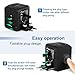 Travel Adapter, AMDISI 4 x Power Types, 4x USB Ports, Worldwide Adapter With US/AUS/UK/EU Plug,Works in 150 Countries(Black)