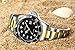 SONGDU Mens Formal Two Tone Gold Plated Luminous Black Dial Quartz Watch with Stainless Steel Band and Gift Box