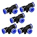 uxcell 5 Pcs 8mm to 8mm 3 Ways Push in One Touch Tee Shaped Quick Fittings