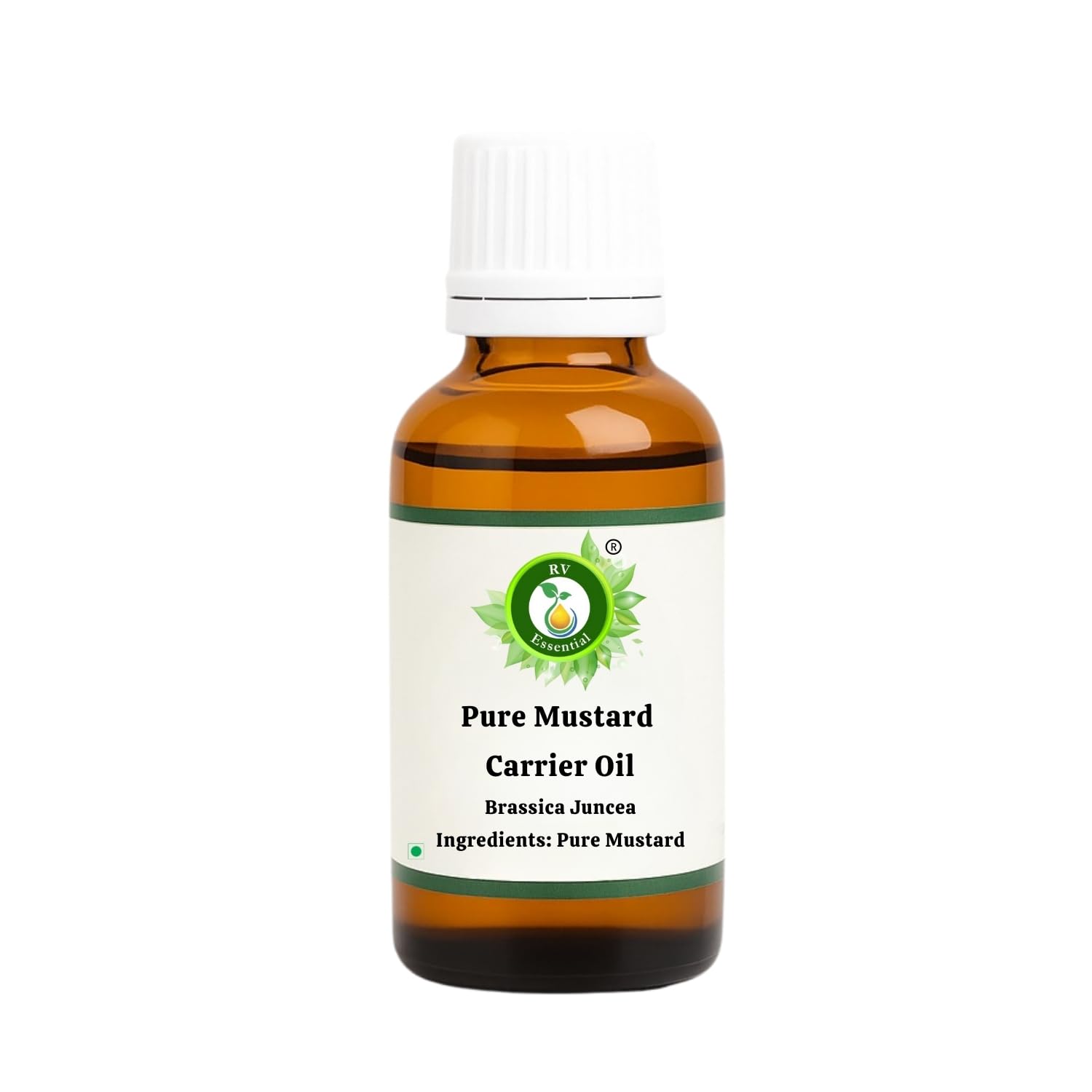 R V Essential Pure Mustard Carrier Oil 10ml (0.338oz)- Brassica Juncea (100% Pure and Natural Cold Pressed)