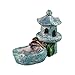 Danmu Mini Resin Pavilion with A Small Pond Miniature House Fairy Garden Micro Landscape Home Garden Decoration Plant Pots Bonsai Craft Decor