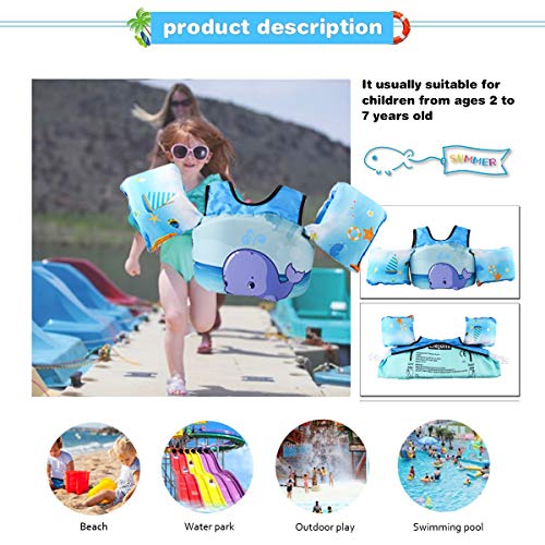 Elejolie Swim Aids for Toddlers,Kids Learn to Swim Life Jacket for