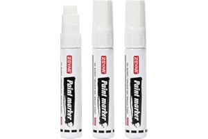 ZEYAR Paint Markers, Jumbo size, 15mm Felt Tip, Waterproof & Smear Proof Ink, Aluminum Barrel, Great on Paper, Plastic, Wood, Rock, Metal and Glass for Permanent Marking (3 White Color)