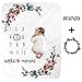 Baby Monthly Milestone Blanket - Floral Plush Fleece Baby Photography Backdrop Memory Blanket for Newborns Large - New Moms Set