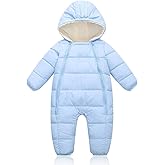 Ilyboz Infant Toddler Snowsuit Cute Newborn Winter Coat Warm Hooded Jumpsuit for Boys Girls 0-24 Months