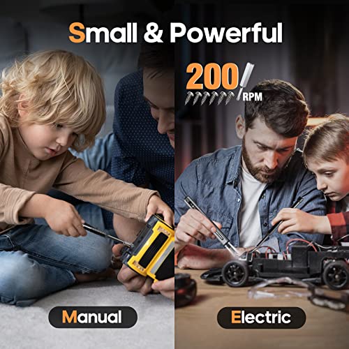 102 in 1 Electric Screwdriver, AM ARROWMAX Cordless Precision Screwdriver Set with 96 Magnetic Bits, Rechargeable Portable Electronic Screwdriver Set for Phone Laptop Camera Watch Computer (SES PLUS)