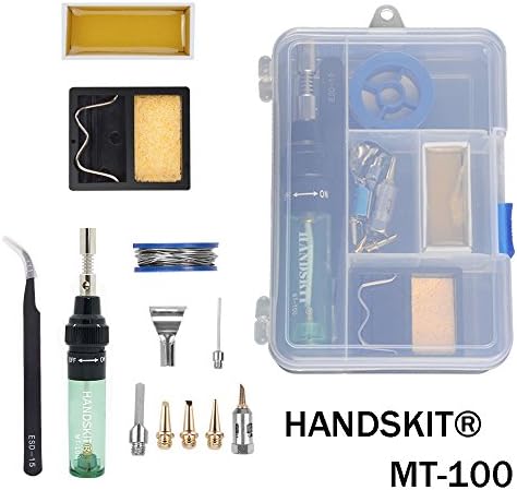 Cordless Gas Soldering Iron Kit Portable Soldering Iron Gun Blow Torch Professional Butane Gas Soldering Iron Outdoor Welding Kit Torch
