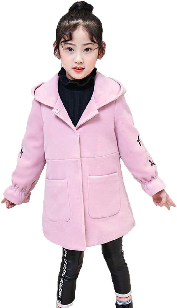 Amazon ダッフルコート 子供服 チェスターコート 刺繍 メルトンコート ロング丈 女の子 キッズ ファッション 冬服 アウター ジュニア服 コート ジャケット 通販
