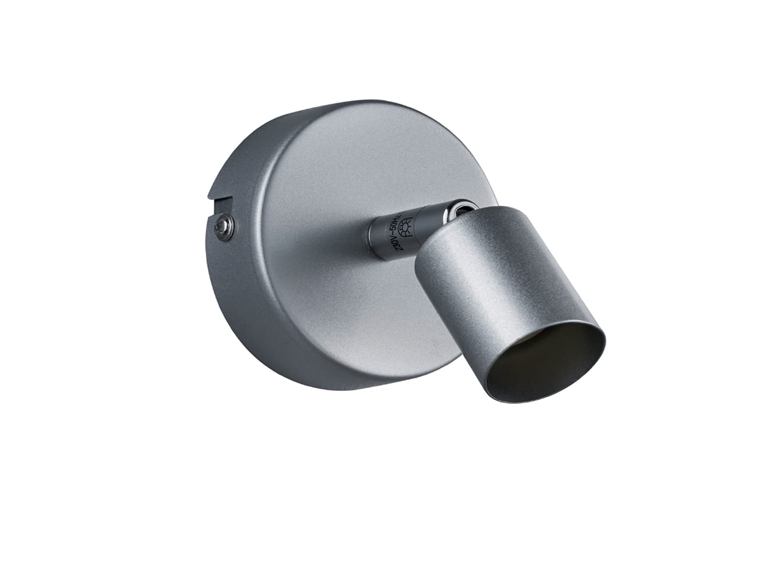 Reality Leuchten R80911087 Paris A++ to E Wall Spotlight, Metal, GU10, Titanium, 8 x 8 x 11 cm