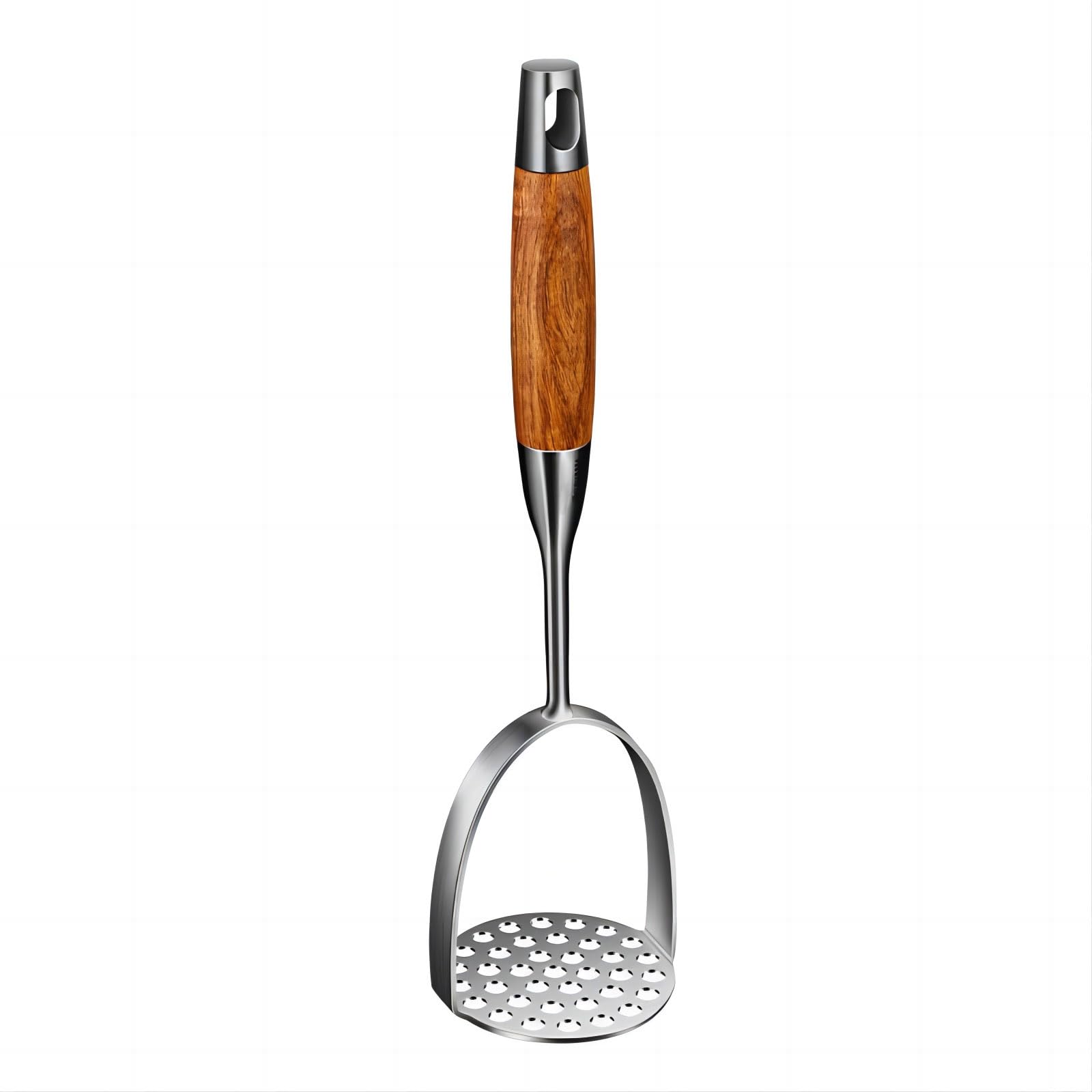 Photo 1 of REDANT 13.5" Stainless Steel Potato Masher with Wooden Handle - Heavy Duty Metal Masher for Mashed Potatoes, Avocado, Beans & Sweet Potato - Commercial & Home Kitchen Utensil (Dishwasher Safe)