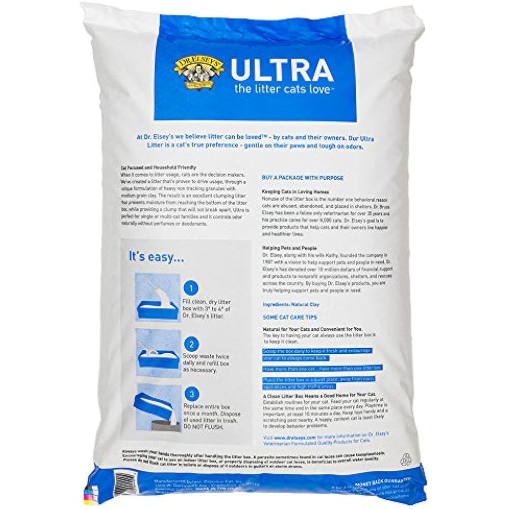 Litter Dr. Elsey's Ultra Premium Clumping Cat Litter, 40 Pound Bag Pack