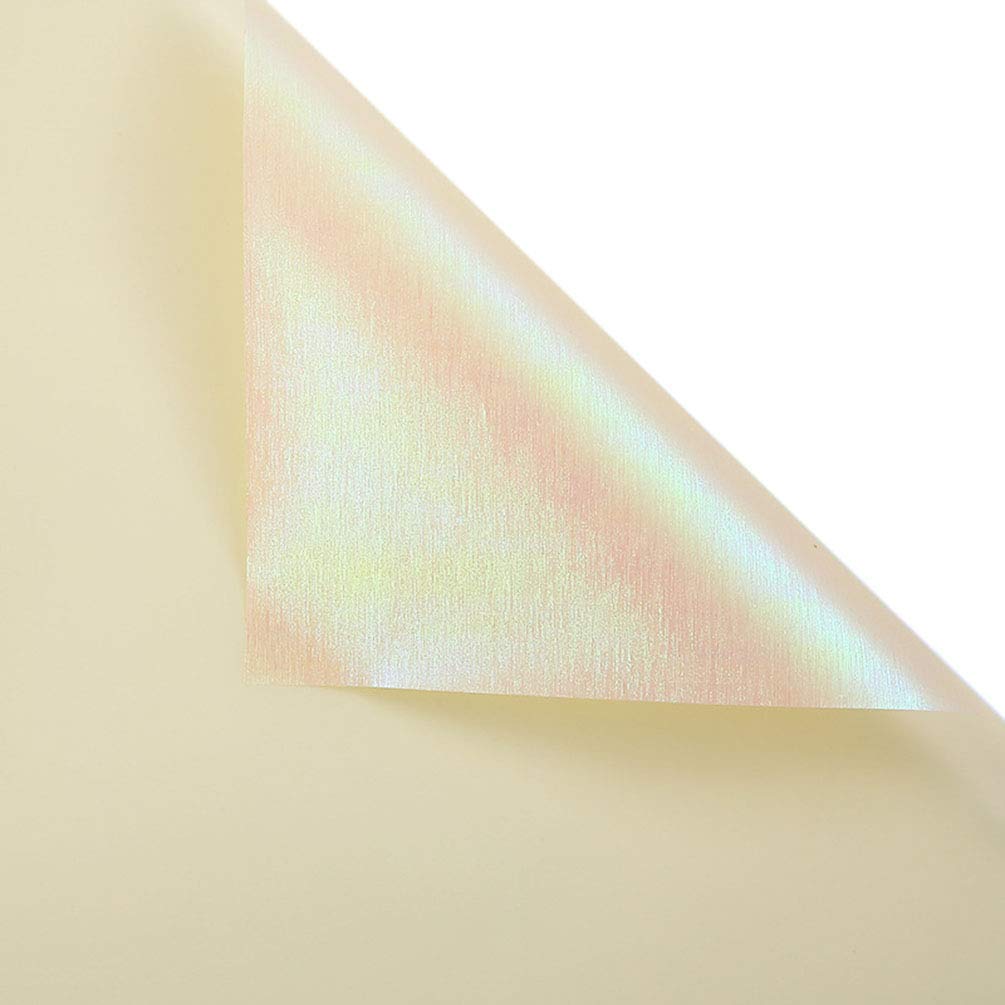 BBC Iridescent Double Sided Flower Wrapping Paper Florist Bouquet Packaging, 20 Sheets (Cream)