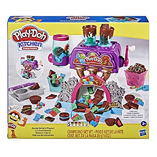 Play-Doh Kitchen Creations Candy Delight Playset for Kids 3 Years and Up with 5 Cans, Non-Toxic