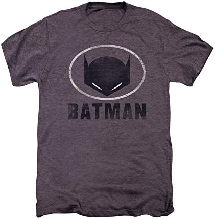 Warner Bros. Men's Batman Cowl Mask In Oval Premium Moth Heather T-Shirt X-Large Heather