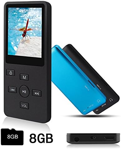 Ultrave Portable 8GB MP3 Player MP4 Player Hi-Fi Sound Music Player Expandable up to 64GB Supports FM Radio E-book Photo Viewer with Mini USB Port, Black