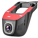 RoadRover WIFI Car DVR Dash Camera, Mini Hidden Video Driving Recorder Adjustable Lens Full HD 1080P, 170 Degree Wide Angle, Loop recording, Support iOS and Android APP manipulation D7 (Black)