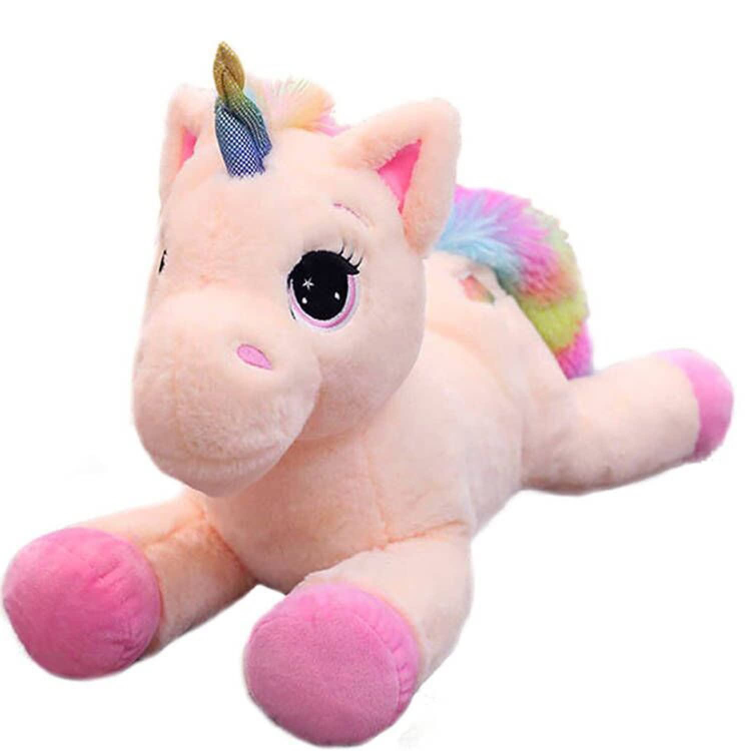 Georgie Porgy Children Plush Unicorn Velvet Cuddly Toy Animal Teddy Soft Toy for Girls Gifts (15'' Pink)