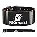 ProFitness Dark Leather Workout Belt (4 Inches Wide) – Proper Weightlifting Form – Lower Back and Lumbar Support for Powerlifting Workouts, Deadlifts (Black/Black, X-Large)
