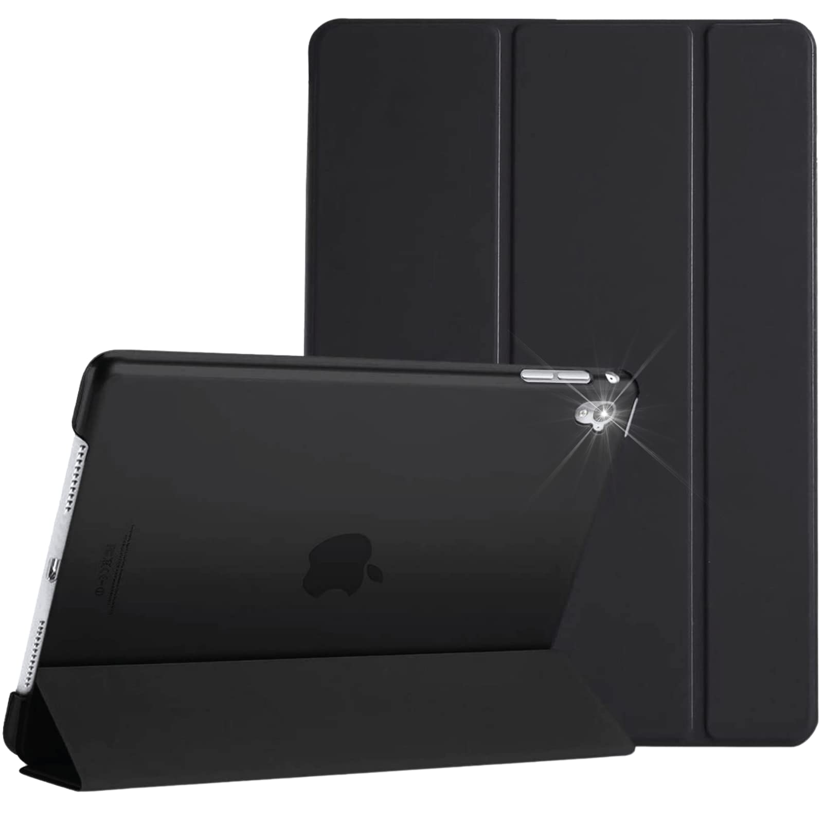 TwoStop for iPad 9.7 Inch Case iPad 5th(2017) / iPad 6th(2018) / Air1 (2013) / Air2 (2014) Generation, Auto Wake/sleep, Model No.A1822_A1823_A1893_A1954_A1474_A1475_A1476_A1566_A1567 (Black)
