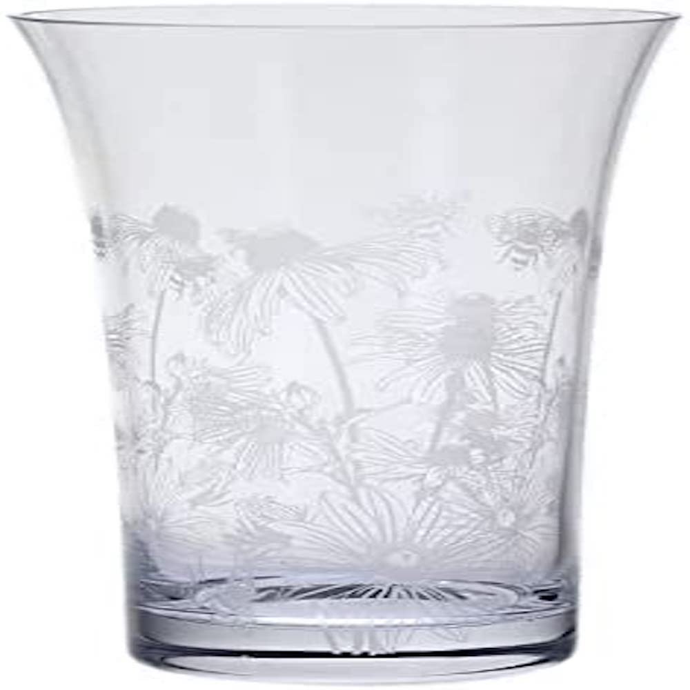 Dartington Crystal Bloom Flared Vase Bees & Rudbeckia, Single | Bloom Vase | 290mm (h) x | 160mm (w) | This stunning flared vase is decorated with Bees & Rudbeckia