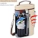 Tirrinia 2 Bottle Wine Gift Tote Carrier - Leakproof & Insulated Padded Versatile Wine Cooler Bag for Travel, BYOB Restaurant, Wine Tasting, Party, Dinner,Gift for Wine Lovers, Beige