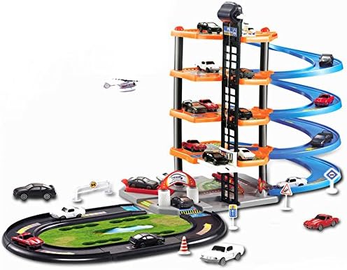 Parking Tower Track Garage Car Service Pretend Play Set with Elevator