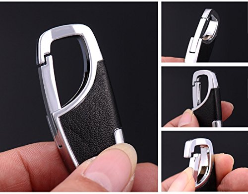 image for Vonzevo 2-Pack Stainless Steel Key Chain with Leather Heavy Duty Home 