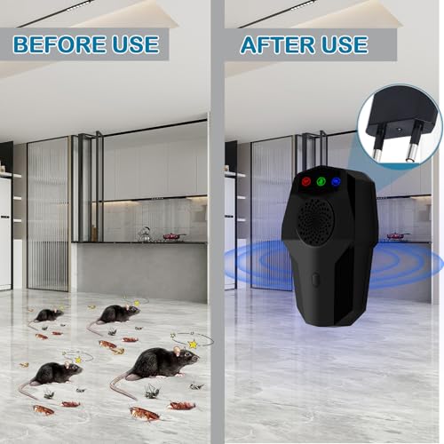 Ultrasonic Pest Repeller, 4 Pack Electronic Mosquito Repellent Insect Pest Control, Ultrasonic Repellent Rats for Indoor Anti Cockroaches, Flies, Mosquitos, Mice, Spiders