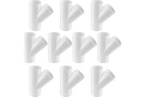 LESSO AMERICA LESSO 3/4" Wye PVC Pipe Fitting, 3 Way 3/4 inch Furniture Grade Wye Side Outlet, PVC Corner Fittings for DIY Building Furniture Greenhouse Shed Pipe Fittings Tent Connection(10 Pack)