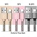 Phone Charger Cable, Charger Cord 3Pack (5FT 5FT 6.6FT) Nylon Braided Durable Charging Cable Fast Charging Compatible Phone X/Xs/Xr/8/8Plus/7/7Plus/6/6Plus/5/5SE Pad Pod & More (Pink Gold Sliver)