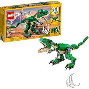 LEGO Creator Mighty Dinosaurs 31058 Build It Yourself Dinosaur Set, Create a Pterodactyl, Triceratops and T Rex Toy (174 Pieces)