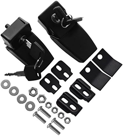 ForceCar Hood Latch Locking Hood Catch Hood Lock Kit Set for Jeep Wrangler JK Unlimited 1 Pair-Black
