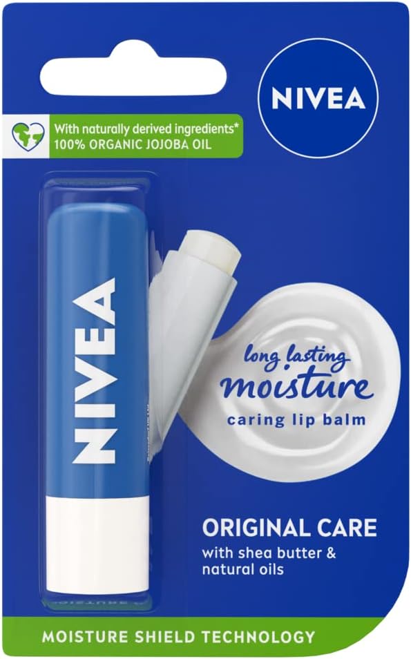 NIVEA Lip Balm Original Care 4.8g Protecting Hydrating Lip Moisturiser Shea