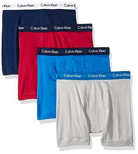 Calvin Klein Men's Cotton Classics Multipack Boxer Briefs, Gaze/Summer Blue/Amaranth/Tuscan Navy, Large