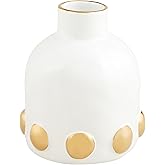 Mud Pie Gold Ceramic Vases, Small, 5 1/4" x 4 1/4" Dia