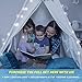 Crème Castle Teepee Tent for Kids - Fairy Lights & Dreamcatcher - 100% Cotton Canvas Play Tent with Base - Boys and Girls, Children Indoor / Outdoor Foldable Tipi Tents with Fun Decorations (White)