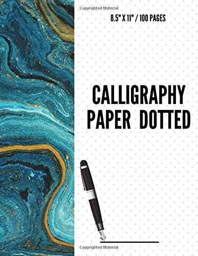 Calligraphy Paper Dotted: Journals To Write In Grid Pages Leather Notebook 8 X 11 Guided Bullet Dot Matrix Volume 3