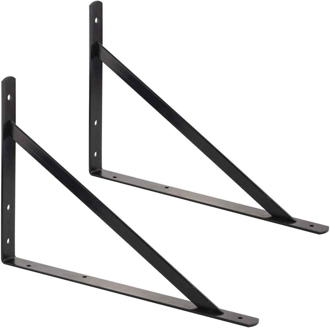 Basics Shelf Bracket - 20" x 13", Black, 10-Pack: Home Improvement