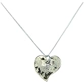 Pirantin 8th Anniversary Beaten Bronze Heart Pendant with 8 Stamped in Corner - Great 8th