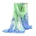Herebuy - Unique Women's Floral Scarves: Chiffon Flowers & Birds Printed Scarf