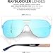 Verdster Mens Sunglasses Shades for Women Bold Designer Look Mirrored Oversized Festival Womens Men Sunnies Blade Blue