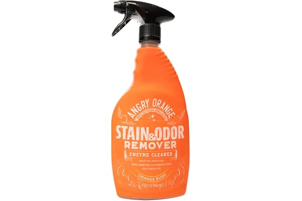 ANGRY ORANGE Stain & Odor Remover - 32oz Pet Urine Enzyme Cleaner - Enzymatic Dog & Cat Pee Destroyer and Odor Eliminator - NEW Orange Rush Scent Cleaning Solution for Home