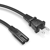 Superer AC Power Cord Fit for Xbox Series X S, Xbox One X S, Sony PS4 PS5 PS3 PlayStation 4 5 3 Slim, Smart TVs, Printers, Un