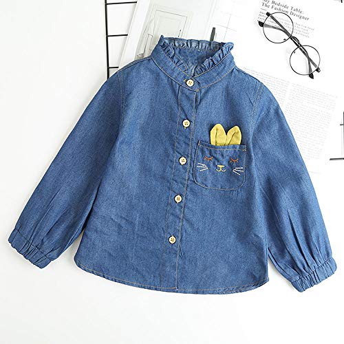 Charberry Toddler Baby Girls Lattice Skirt +Long Sleeve Denim T-Shirt Princess Outfits Set - Thumbnail 4