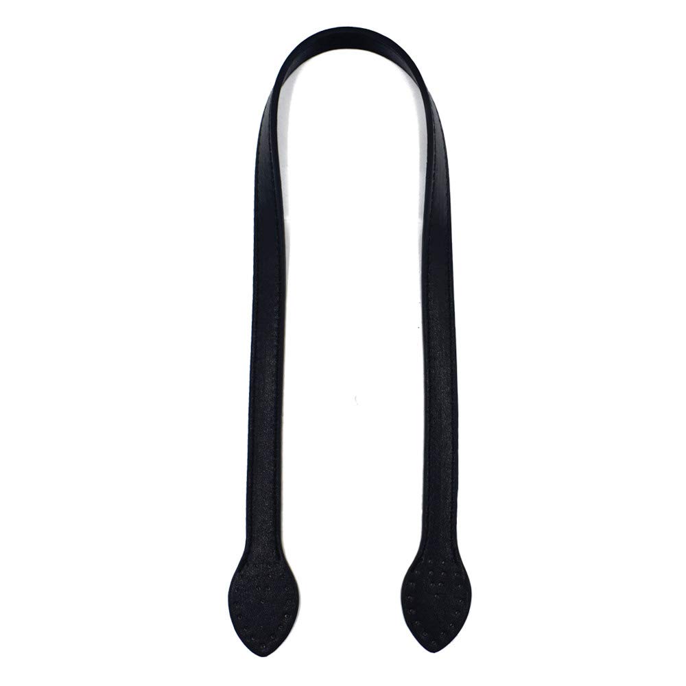 POFET 60cm Solid PU Leather Tote Bag Belt Strap Handbag Handle for Bag Making, Purse Making sew on Bag Handle a Pair (2 Pieces) - Black