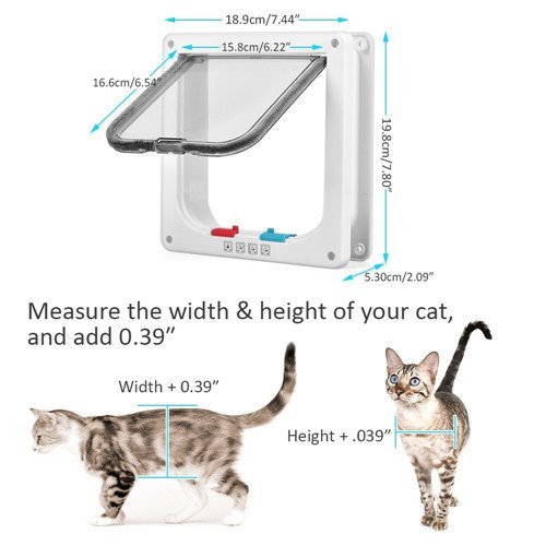 Lufei Cat Door 4Way Locking Pet Door for Interior Doors Exterior Doors