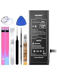 NOHON   Batería de repuesto para iPhone, batería de iones de litio de alta capacidad con kit completo de reparación e instrucciones (idioma español no garantizado)
