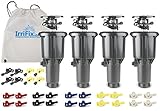 Rain Bird Maxi-Paw 2045A Impact Rotor Sprinkler - 4 Pack in a Sack by IrriFix - Includes 7 Different Nozzles for Each Head