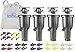 IrriFix Rain Bird Maxi-Paw 2045A Impact Rotor Sprinkler - 4 Pack in a Sack Includes 7 Different Nozzles for Each Head