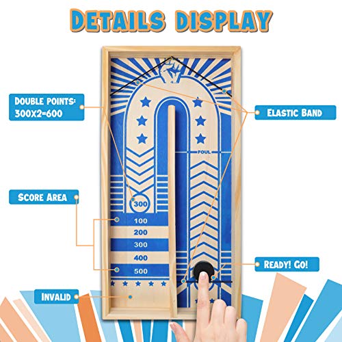 Desktop Shuffleboard Game Set for Kids and Adults, Fast Sling Puck Game